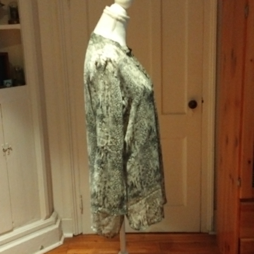 Attitude Unknown Semi-Sheer Snake Print Blouse - Picture 9 of 13